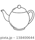 Teapot , kettle, tea kettle and tea cup line icon isolated on white background. Vector illustration. 138400644