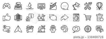 Market sale, Online video and Calculator target line icons pack. Share, Message, Paper plane icons. Time management, Washing machine, Fake news web icon. Vector Market sale, Online video and Calculator target line icons pack. Share, Message, Paper plane icons. Time management, Washing machine, Fake news web icon. Vector 138400728