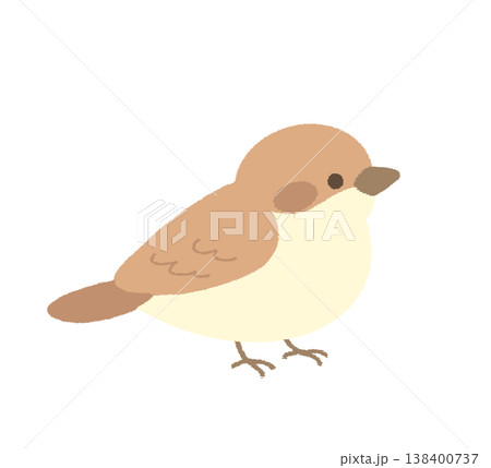 かわいいスズメのシンプルイラスト かわいいスズメのシンプルイラスト 138400737