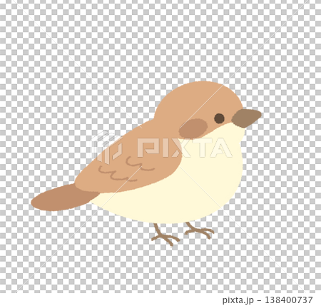 かわいいスズメのシンプルイラスト かわいいスズメのシンプルイラスト 138400737