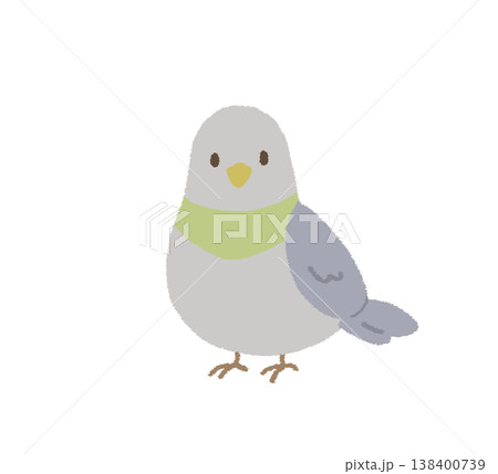かわいいハトのシンプルイラスト 138400739