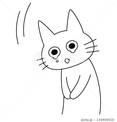 ごめんなさいを伝える白猫キャラクター 涙目で謝るかわいいシンプルなイラスト ごめんなさいを伝える白猫キャラクター 涙目で謝るかわいいシンプルなイラスト 138400810
