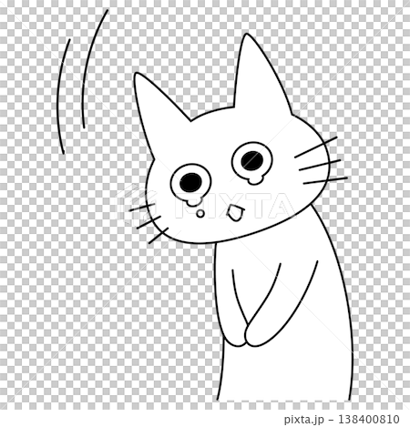 ごめんなさいを伝える白猫キャラクター 涙目で謝るかわいいシンプルなイラスト ごめんなさいを伝える白猫キャラクター 涙目で謝るかわいいシンプルなイラスト 138400810