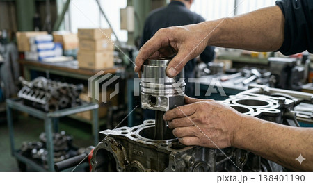 機械を組み立てる職人の手 138401190