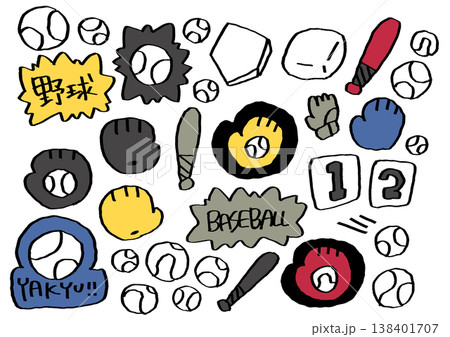 野球　素材セット 138401707