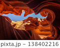 Sunlit Curves of Antelope Canyon Sandstone Formation. 138402216