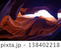 Sunlit Curves of Antelope Canyon Sandstone Formation. 138402218