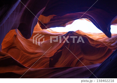 Sunlit Curves of Antelope Canyon Sandstone Formation. Sunlit Curves of Antelope Canyon Sandstone Formation. 138402218