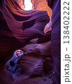 Sunlit Curves of Antelope Canyon Sandstone Formation. 138402222