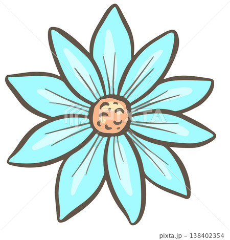 Simple floral flower heads pretty wildflower outline clipart vector illustration Simple floral flower heads pretty wildflower outline clipart vector illustration 138402354