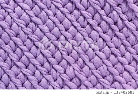 Knitted pattern. Knit background with ornament. Knitted texture. 138402693