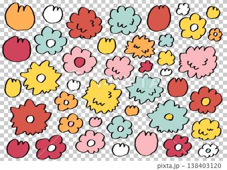 お花　素材セット 138403120
