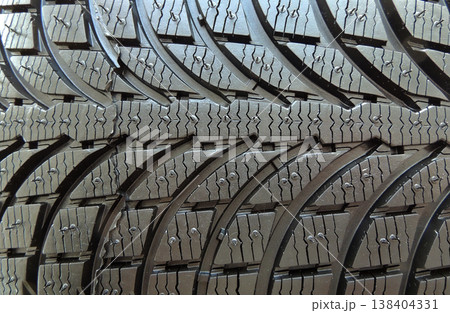 Detailed image of new automobile tire surface Detailed image of new automobile tire surface 138404331