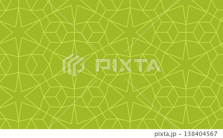 Green islamic geometric seamless pattern, background in duotone pistachio color 138404567