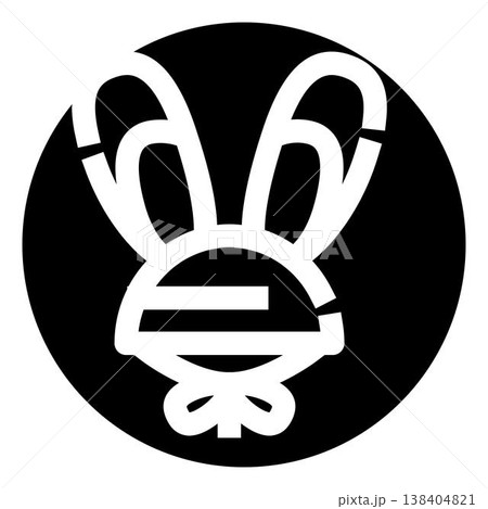 Minimalist bunny rabbit face black circle logo Minimalist bunny rabbit face black circle logo 138404821