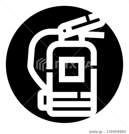 Fire extinguisher safety equipment icon for emergencies 138404860