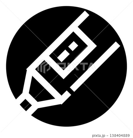 Highlighter marker pen stationary tool icon design 138404889