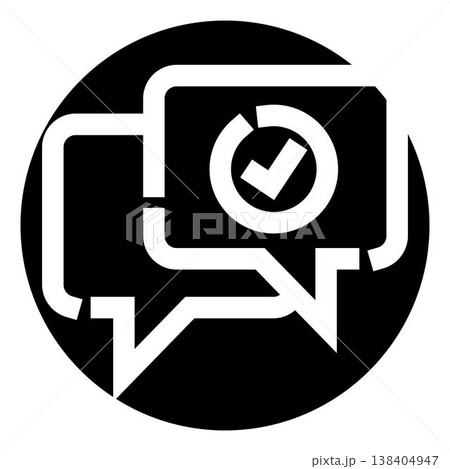 Chat communication confirming message delivery success icon 138404947