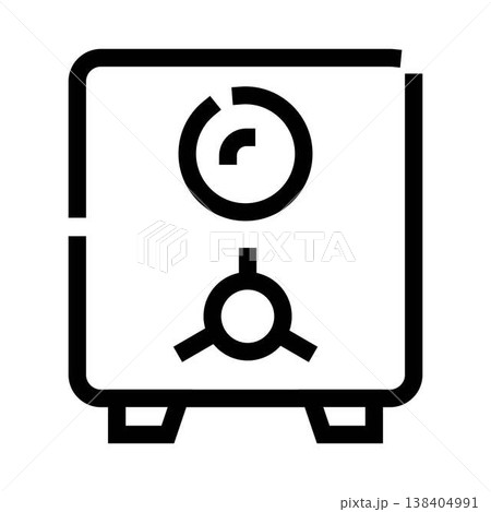 Security safe box line icon concept Security safe box line icon concept 138404991