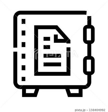 Safe containing confidential document data security icon Safe containing confidential document data security icon 138404992