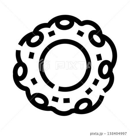 Delicious sweet donut pastry dessert icon outline 138404997