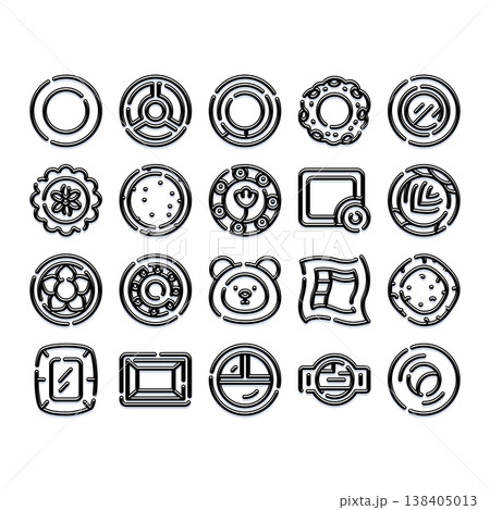 Abstract line art icons collection with various shapes 138405013