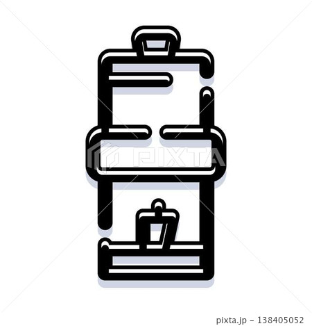 Coffee maker machine preparing espresso beverage line art Coffee maker machine preparing espresso beverage line art 138405052