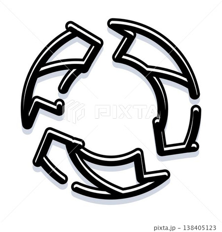 Recycling symbol indicating continuous process and sustainability Recycling symbol indicating continuous process and sustainability 138405123