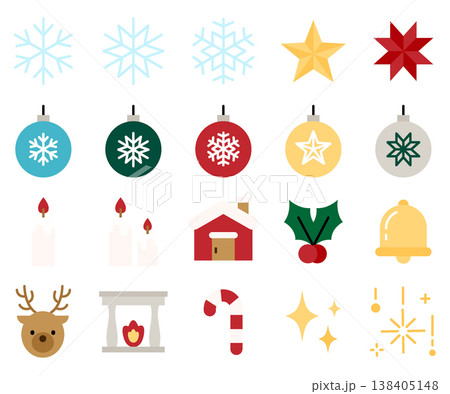 Christmas Icon Set - Flat Color 138405148