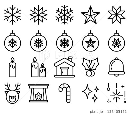 Christmas Icon Set - Line Outline 138405151