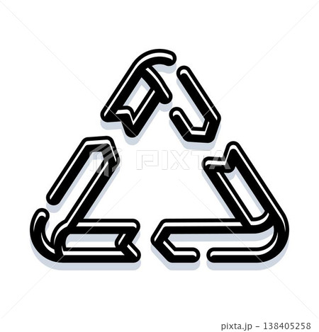 Recycling symbol promoting waste management and sustainability Recycling symbol promoting waste management and sustainability 138405258