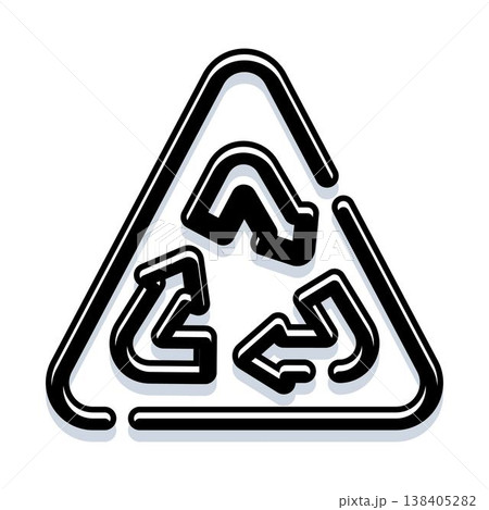 Recycling symbol indicating waste management and environmental protection 138405282