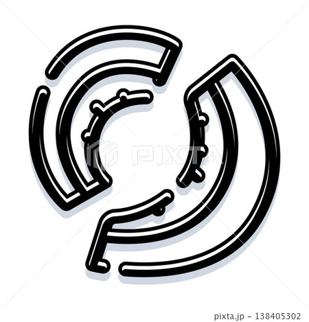 Abstract circular segments forming dynamic geometric pattern icon Abstract circular segments forming dynamic geometric pattern icon 138405302