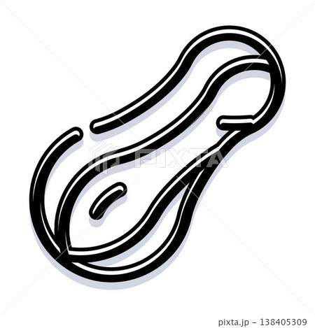 Peanut pod with shell simple outline icon Peanut pod with shell simple outline icon 138405309