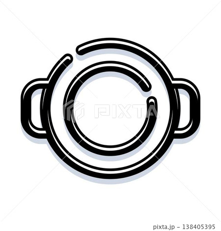 Cooking pot kitchen utensil top view icon 138405395