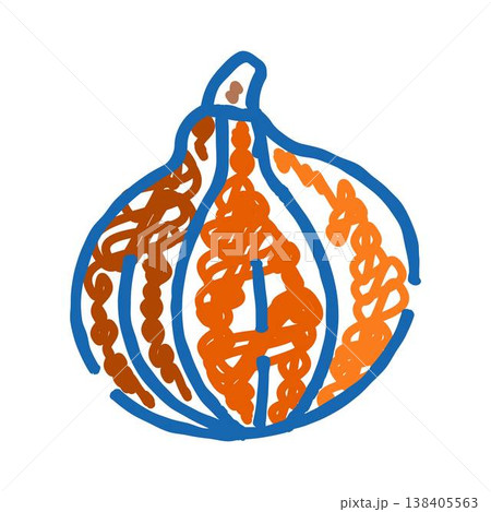 Hand drawn onion doodle line art illustration Hand drawn onion doodle line art illustration 138405563