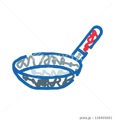 Frying pan icon doodle drawing style illustration 138405681