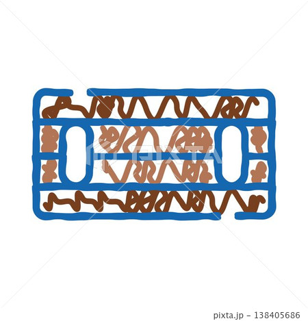 Rebar connector line doodle icon concept 138405686