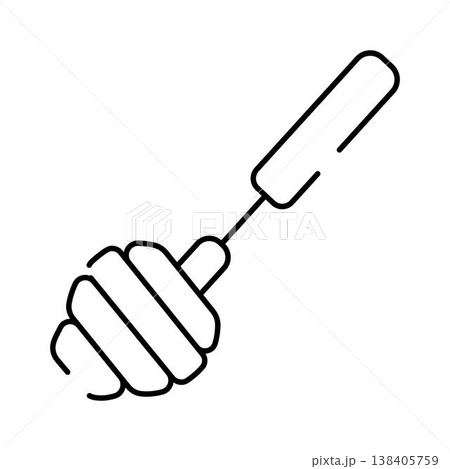 Honey dipper kitchen tool for sweet organic food Honey dipper kitchen tool for sweet organic food 138405759