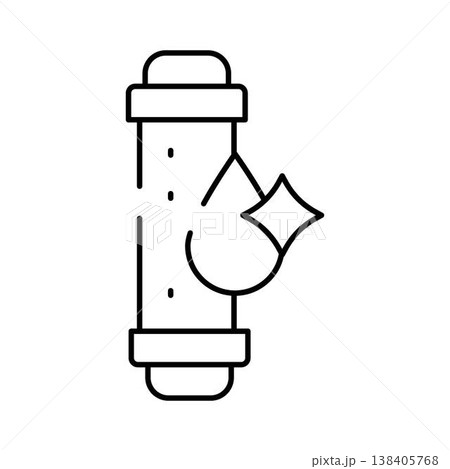 Water purification filtering system with clean drop icon Water purification filtering system with clean drop icon 138405768