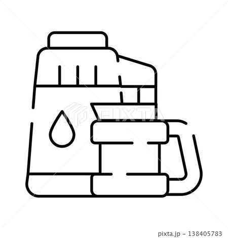Juicer machine preparing healthy fruit drink outline icon Juicer machine preparing healthy fruit drink outline icon 138405783