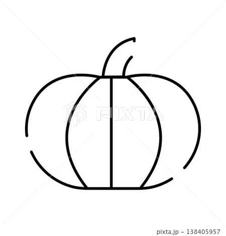 Pumpkin line art icon illustrating autumn harvest design Pumpkin line art icon illustrating autumn harvest design 138405957