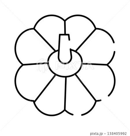 Minimalist pumpkin outline drawing for autumn harvest design 138405992
