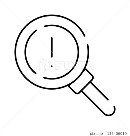 Magnifying glass finding problem warning alert icon Magnifying glass finding problem warning alert icon 138406019