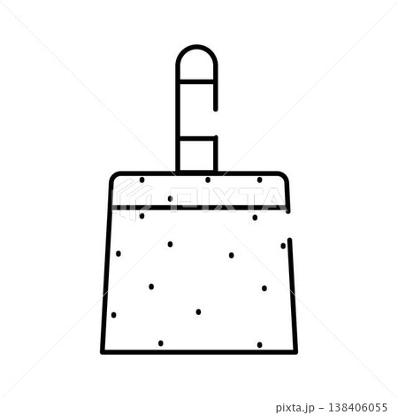 Dustpan linear icon for household cleaning work Dustpan linear icon for household cleaning work 138406055
