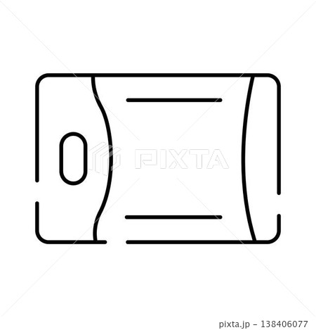 Cutting board kitchen utensil line icon concept 138406077