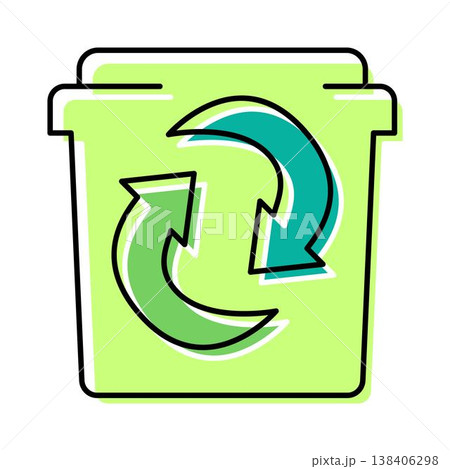 Recycle bin icon with circular arrows for recycling 138406298