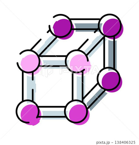 Crystal lattice structure forming basic molecular model Crystal lattice structure forming basic molecular model 138406325