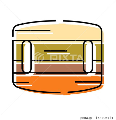 Cosmetic jar product with colorful stripes illustration 138406414