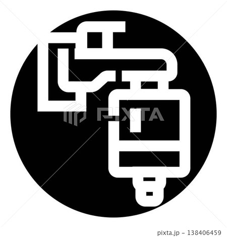 Abstract black and white mechanical system icon 138406459